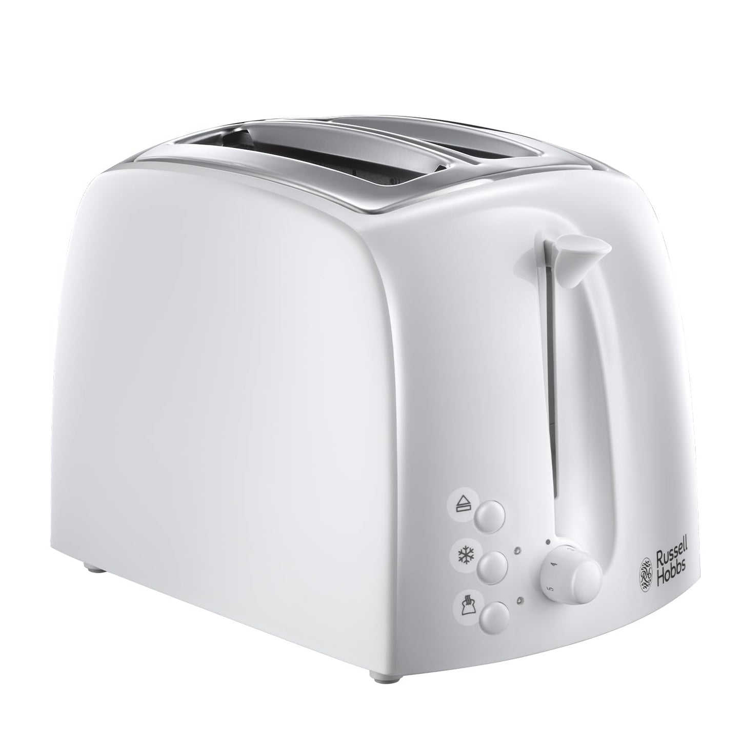 Russell Hobbs Textures 2 Slice Toaster (Extra Wide Slots, 6 Browning levels, Frozen, cancel & reheat function with indicator lights, Removable crumb