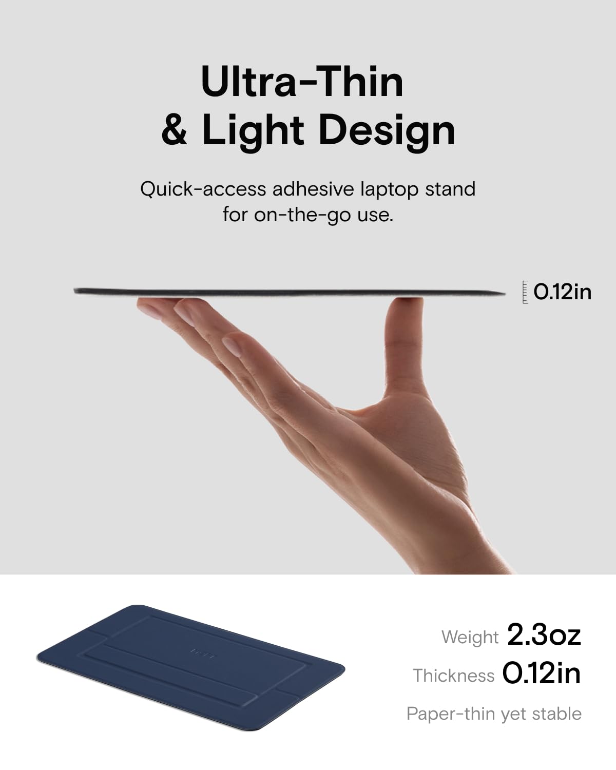 MOFT Laptop Stand for Desk, Adhesive Laptop Stand with Open Design for Heat Dissipation, 2 Adjustable Viewing Angles