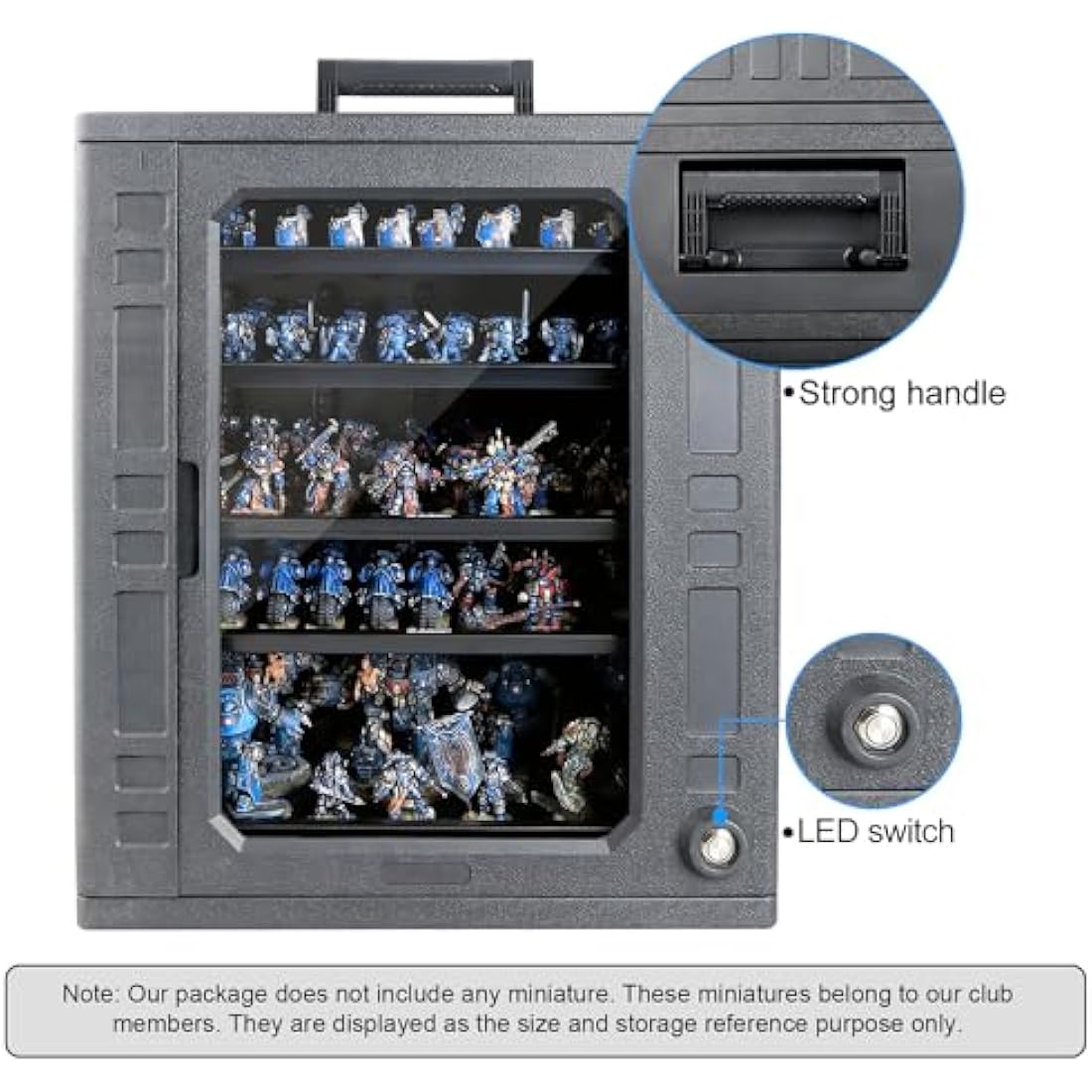 Jucoci Miniatures Storage Case Miniatures Transport Case (Large Size with Light)