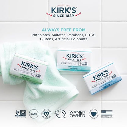 Kirk's Fragrance Free Castile Bar Soap (3 Pack)