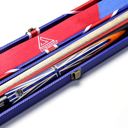 CUESOUL 57" Handcraft 3/4 Jointed Ebony Snooker Cue with Union Jack Flag Design