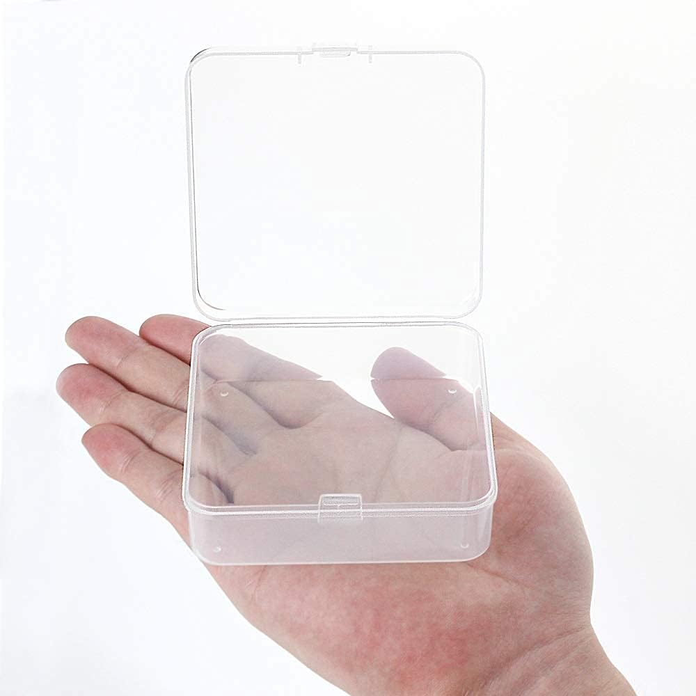 DUOFIRE Small Storage Boxes with Lids, 12 Pieces, 8.4 x 8.4 x 2.7 cm