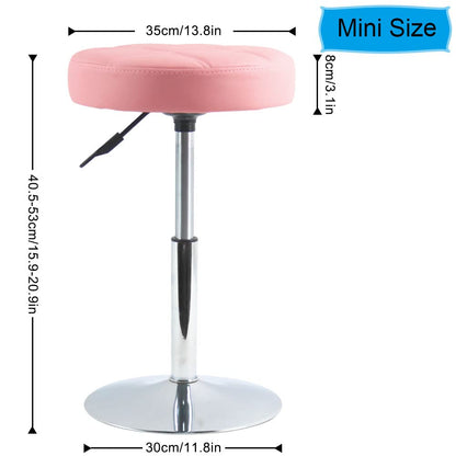 FURWOO Round Cushion Salon Stool Massage Chair Adjustable Swivel Spa Stool for Beauty Nail Home Bar Work Low Bar Chair for Barber Shop SmallPink
