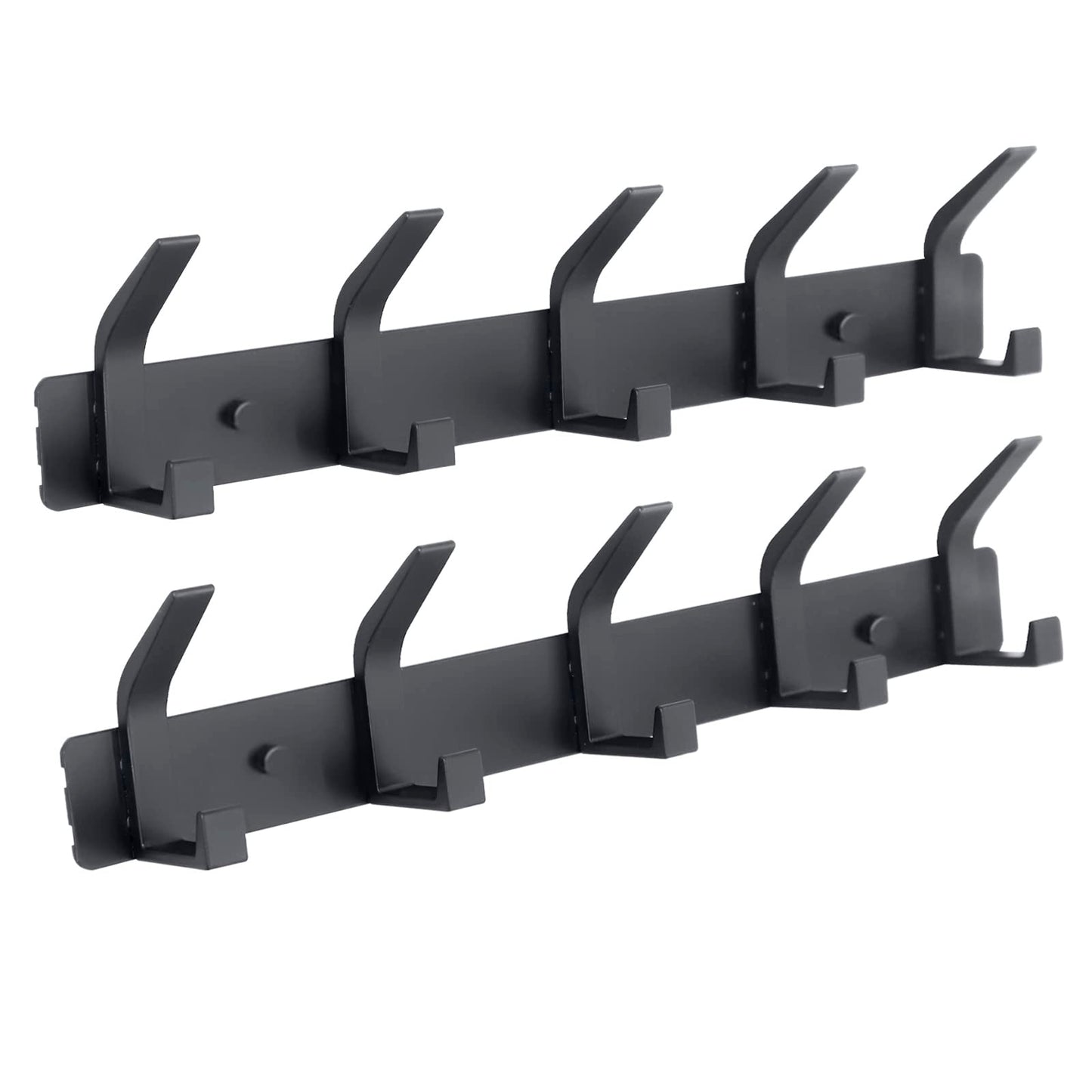 Coat Rack Wall Mounted,5 Coat Hooks for Hanging Coats,Heavy Duty Metal Double Hook Rack Hook Rail,Coat Rack with Hooks,Wall Mount Coat Hanger for Hat