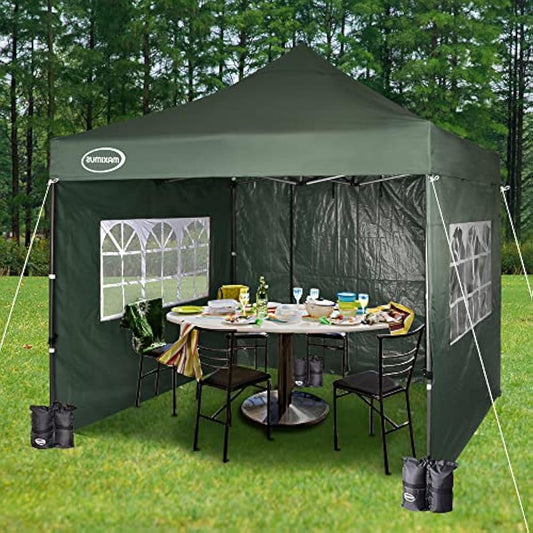 MAXIMUS® Heavy Duty Gazebo 3m x 3m commercial Gazebo Market Stall Pop Up Tent With 4 Sides (Green)