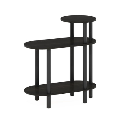 Furinno TURN-N-TUBE Side Table, 3-Tier Oval Sofa End Table with Open Shelf, Toolless Assembly Night Stand, Bedside Table, for Living Room, Bedroom