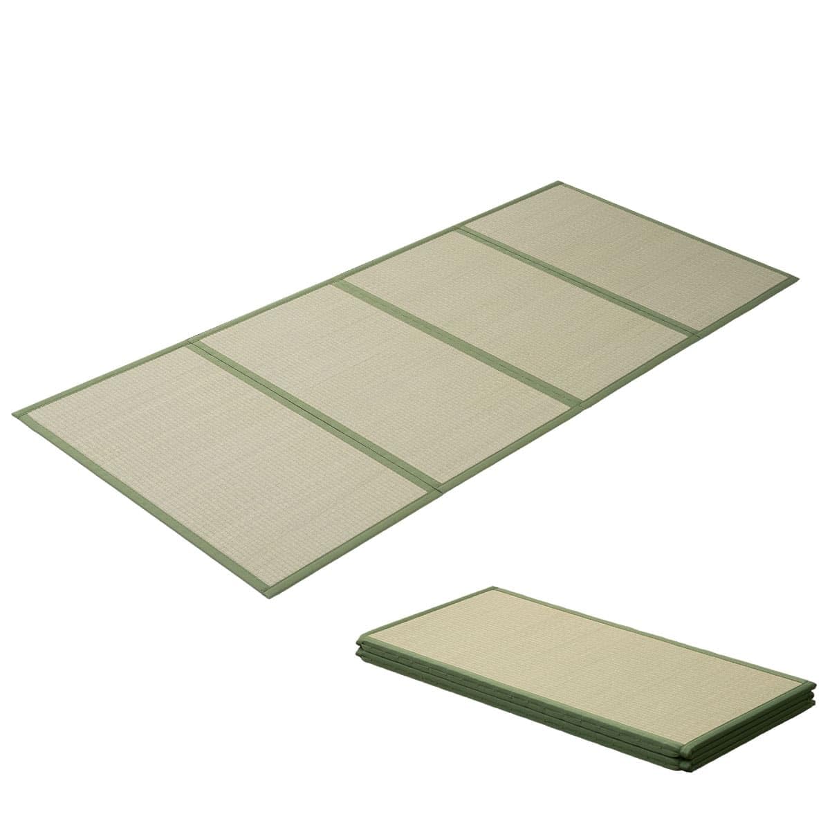 EMOOR Japanese Tatami Mat Single Natural Rush Grass Undyed, Foldable Igusa Mattress Floor Sleeping Japanese Futon Mattress Meditation Yoga Zen