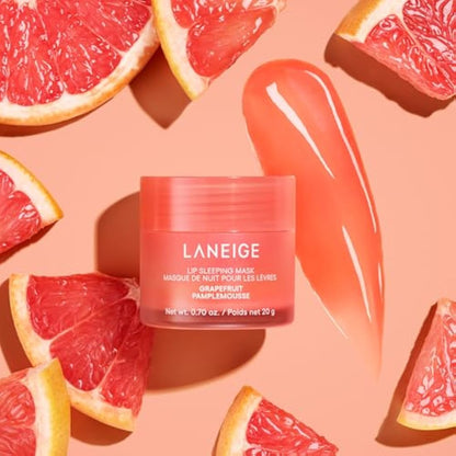 LANEIGE Lip Sleeping Mask, Grapefruit: Nourishing Overnight Lip Treatment with Vitamin C, Shea & Murumuru Butter for Hydrating Dry, Flaky Lips
