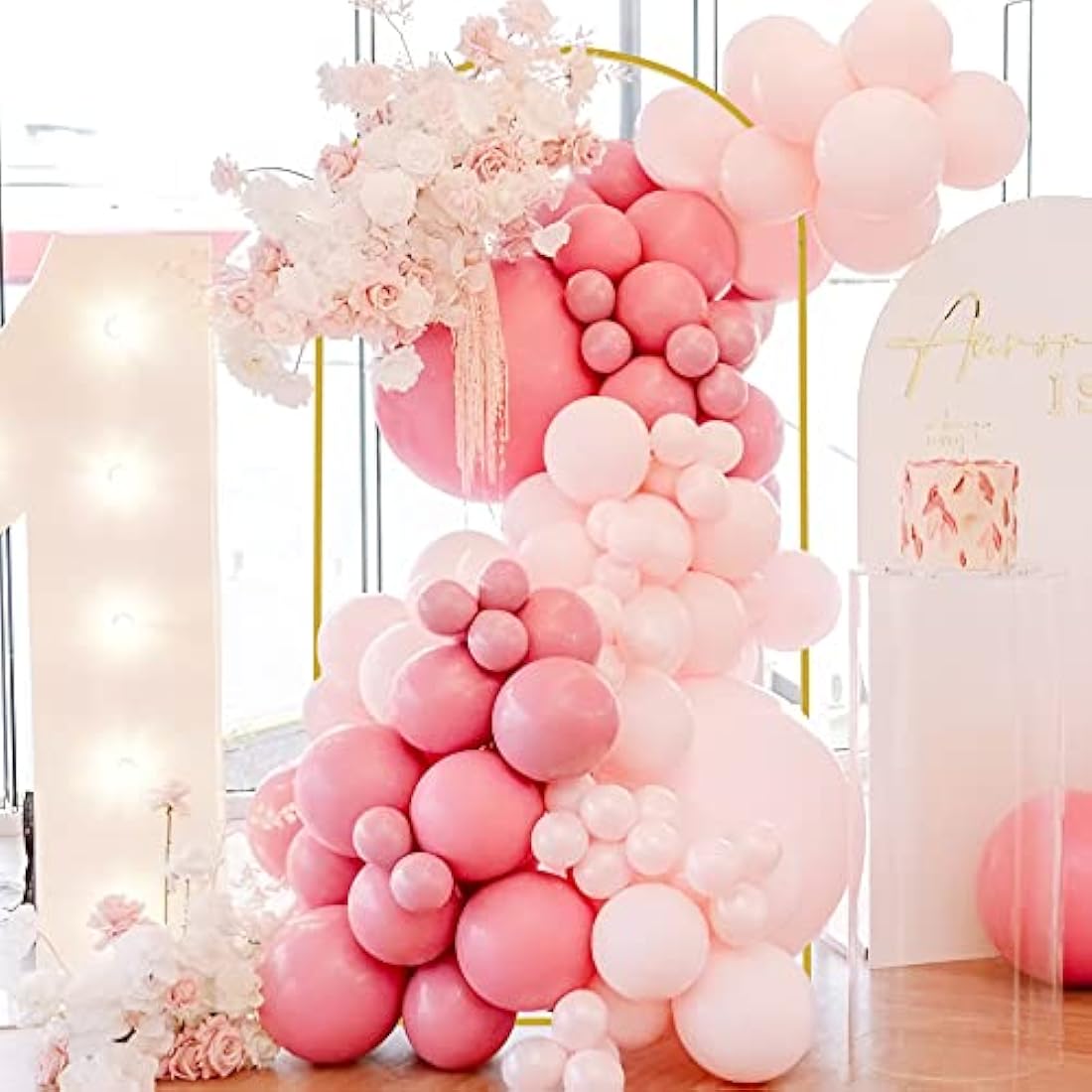 Wokceer 6.6 FT Wedding Arch Backdrop Stand Gold Metal Balloon Arch Backdrop Stand for Wedding Ceremony Birthday Party Bridal Baby Shower Garden Floral Decoration