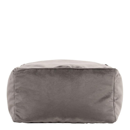 icon Amara Velvet Bean Bag Footstool, Charcoal Grey, Pouffe Footstool with Filling Included, Footrest, Bedroom, Living Room, Living Room Furniture