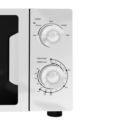 20L Microwave In White, Freestanding, Analogue Dials, 700W - SIA FAM21WH