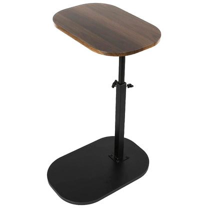 XUDREZ Adjustable C Shaped Side Table, 360°Swivel End Table, Living Sofa Table, Modern Small Coffee Table for Bed/Bathtub Black-Walnut