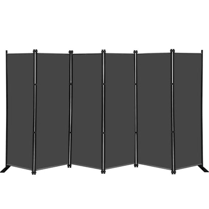 KEORTUN 6-Panel Room Dividers and Folding Privacy Screens 304W x183H cm Office Partition Freestanding Divider for Home Office, Grey