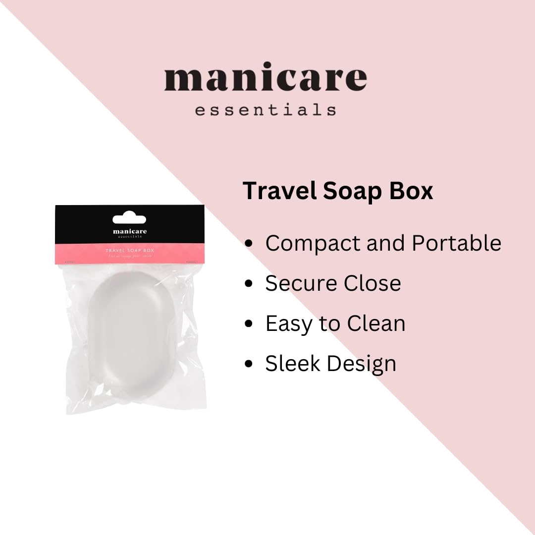 Manicare Travel Soap Case, Portable Soap Box, Frosted Plastic Container To Keep Soap Clean, Bathroom And Travel, Waterproof Soap Dish With Lid