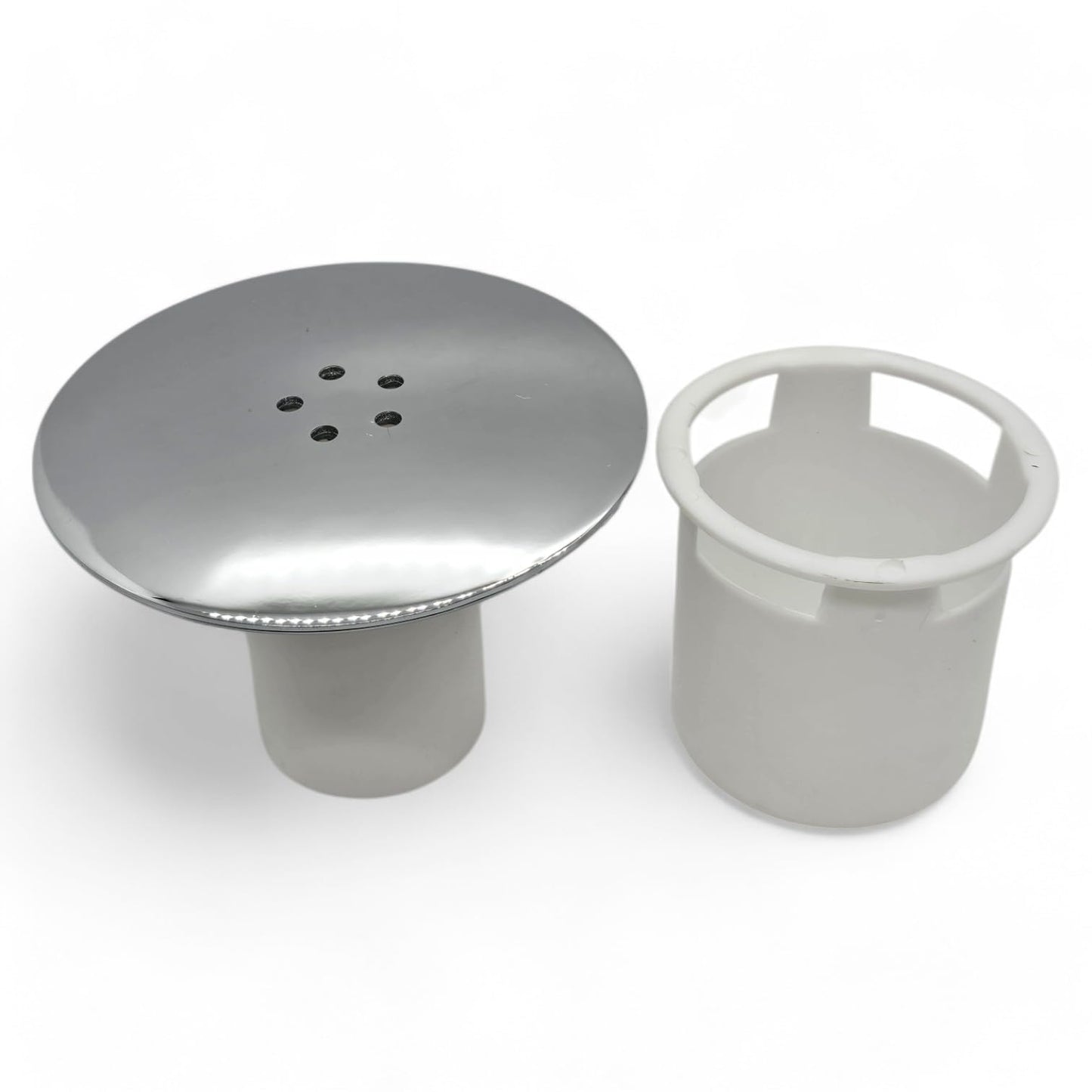 Duraplast UK™ 90mm Universal Shower Waste Replacement - Chrome Finish Shower Plug Hole Cover with 115mm Diameter and Removable Hair Catcher