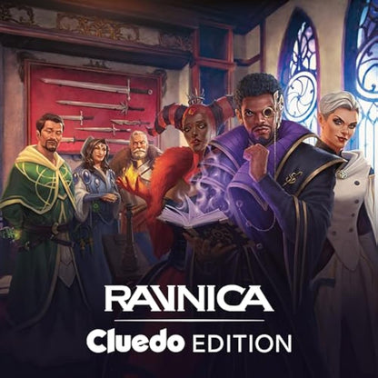 Magic: The Gathering Ravnica: Cluedo Edition - 3-4 Player Murder Mystery Card Game (Includes 8 Ready-to-Play Boosters, 21 Evidence Cards, 1 Foil Shock Land, and Detective Game Accessories)