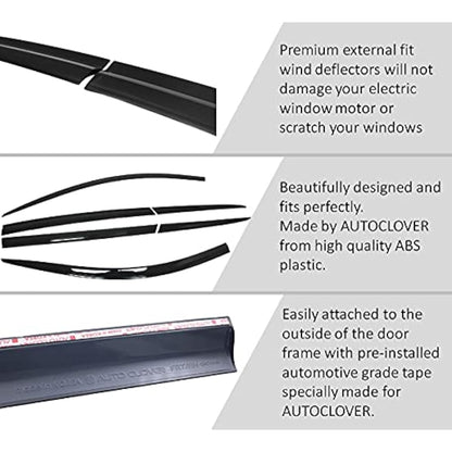 AUTO CLOVER Wind Deflectors Set for Toyota Highlander 2021+ (6 pieces)