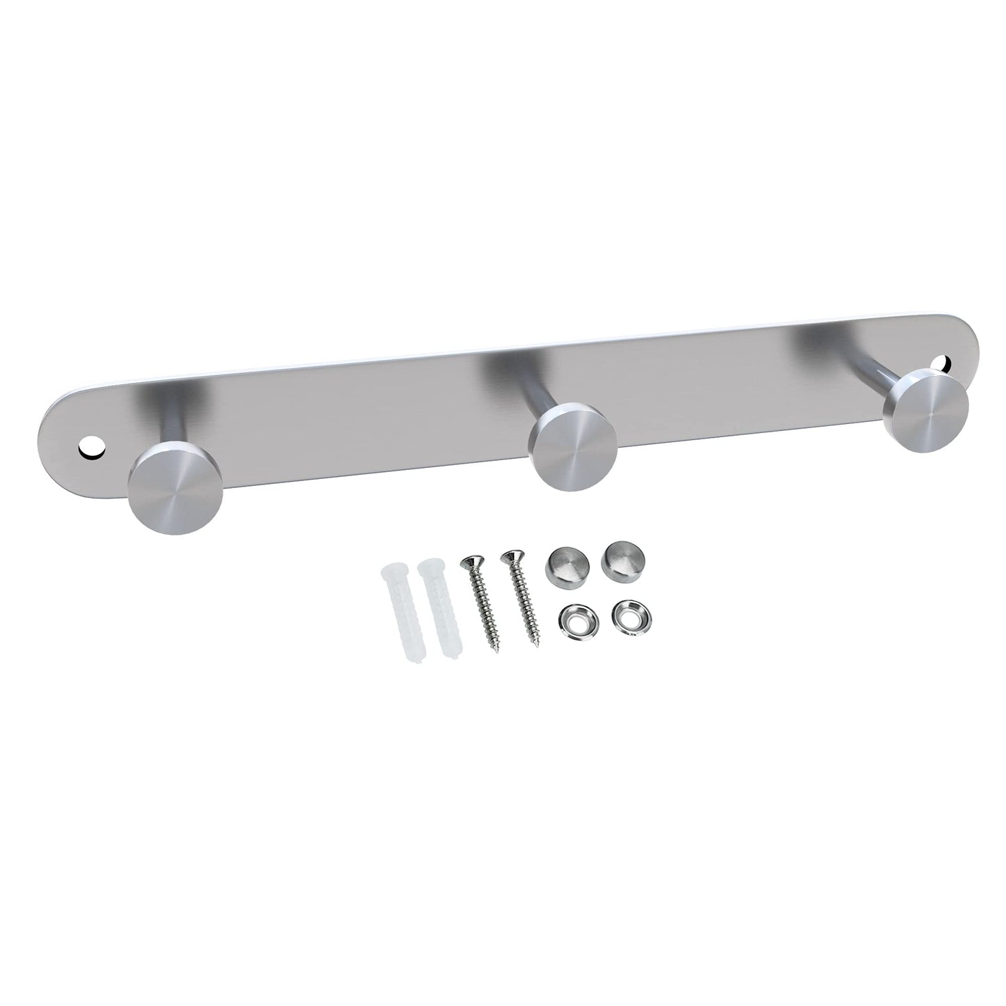 INTIRILIFE Stainless steel coat rack Modell A - 3 Hooks - coat hook rack wall mount wall hook wardrobe in 5 different designs