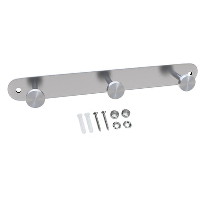 INTIRILIFE Stainless steel coat rack Modell A - 3 Hooks - coat hook rack wall mount wall hook wardrobe in 5 different designs