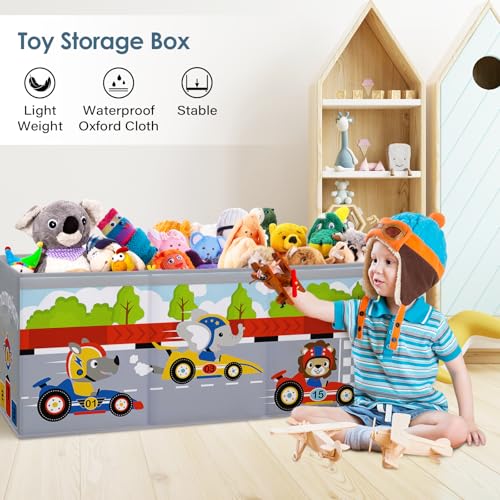 Decalsweet Extra Large Kids Toy Storage Box with Lid,Foldable Oxford Toy Storage Organizer Box for Boys-963240cm-Lightweight Toy Chest with Handles