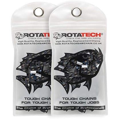 2 X 14 35 cm Rotatech Chainsaw Chains. 3/8" LP Pitch, 0.050" Gauge, 50 DL Drive Links. Compatible with Stihl 018 MS180 MS181 020 021 023 MS200T MS211 MS201T MS231