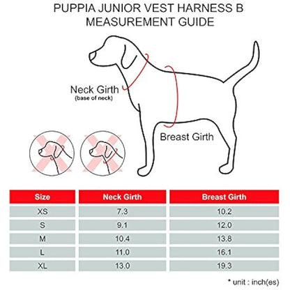 Puppia Junior - Checkered Dog Harness small dogs - Soft Vest - Also usable as Puppy Harness - Anti Pull Dog Lead, Beige, XL