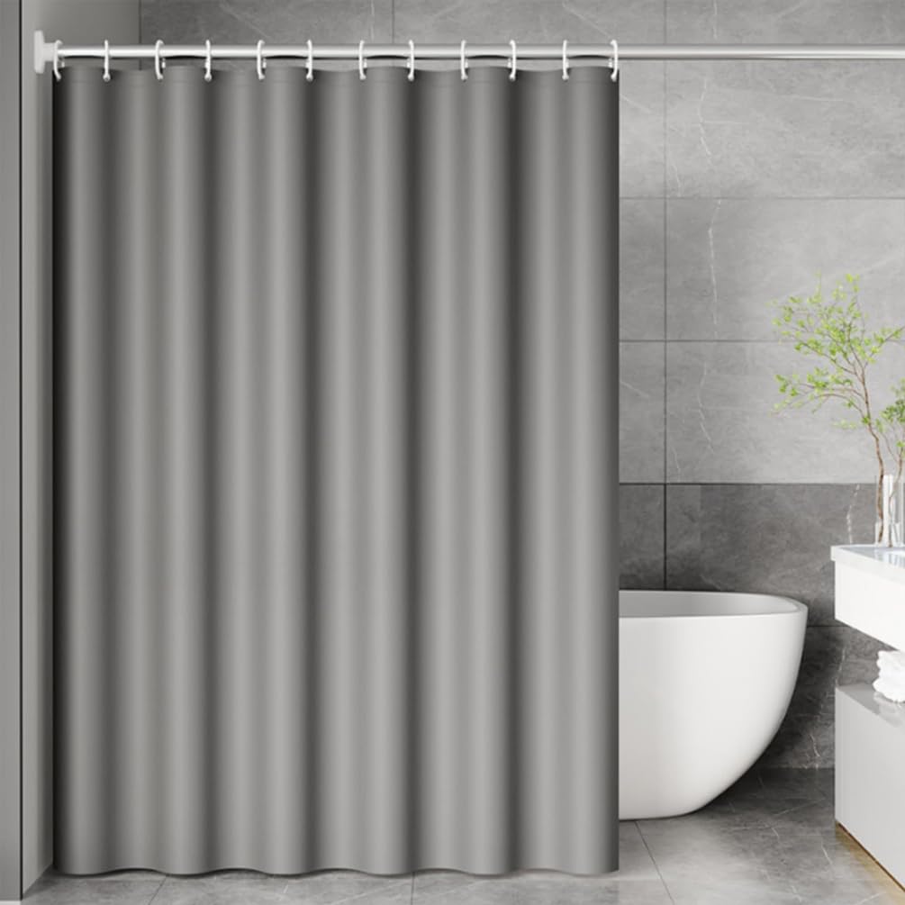 hjwanyin Shower Curtain, Long Shower Curtain Made of Mould PEVA, Stylish and Water Repellent Shower Liner for Bathroom (Grey, 180 * 200cm)