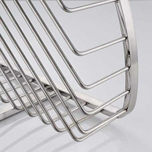 Konhard CS002 Wall Bathroom and Shower Basket, Brushed Stainless Steel 2 Tier