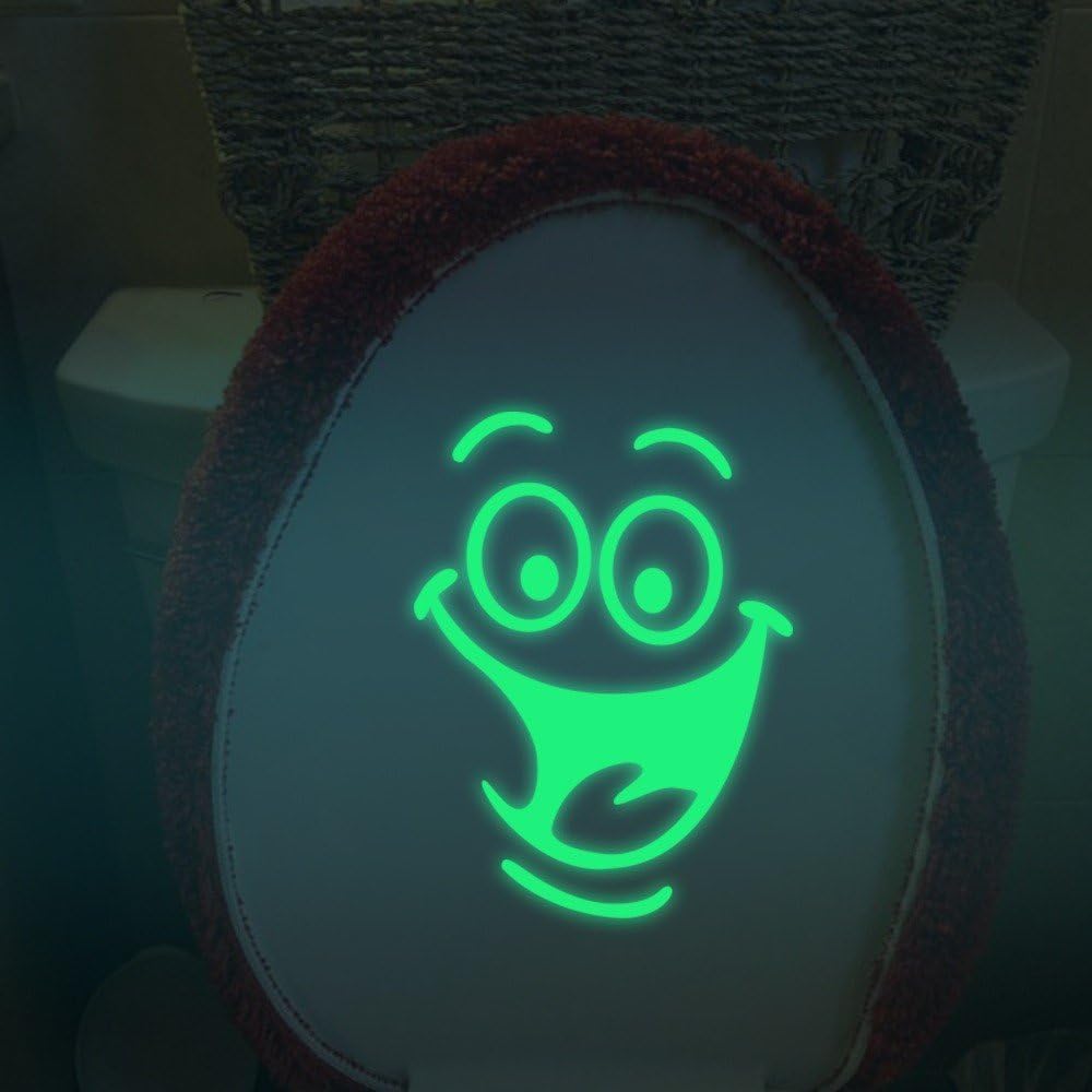 Green Luminous Toilet Lid & Wall Sticker - Funny DIY Bathroom Tattoo Decals, Soft Close WC Accessories