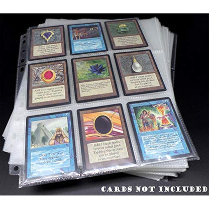 docsmagic.de 200 9-Pocket Pages - 11-Hole - 3-Ring Album Ordnerseiten- MTG - PKM - YGO