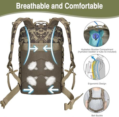 WOLT | Tactical Backpack for Men 45L Military Backpack Large 3 Day Assault Pack Rucking Backpack for Survival Hiking