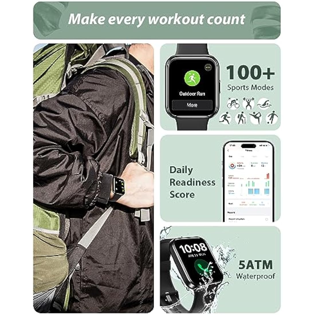 Smart Watch for Women(Answer/Make Call), Alexa Built-in 1.8" Touch Screen Fitness Watch with SpO2 Heart Rate Sleep Monitor, 100 Sport, IP68 Waterproof Step Counter Ladies Smartwatch for iPhone Android