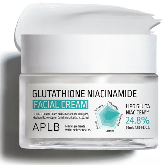 APLB Glutathione Niacinamide Face Cream | Niac CEN? Lipo Gluta 24.8% 1.86 FL.OZ/Korean Skin Care, Deep Hydration by Niacinamide, Improved Skin