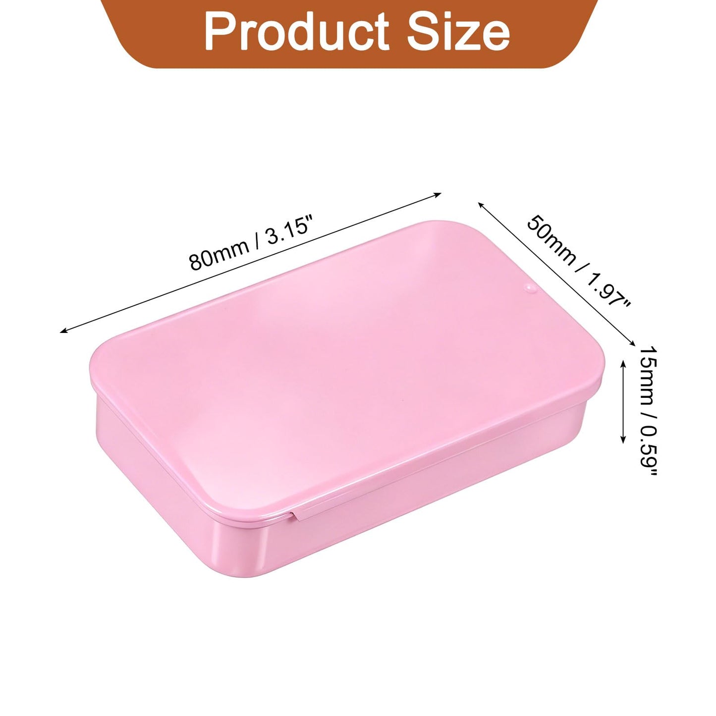 sourcing map 2 Pcs Metal Tin Box Container, 3.1x2x0.6 Inch Slide Top Tin Containers Empty Rectangular Storage Box Portable Mini Tin Case for Candy