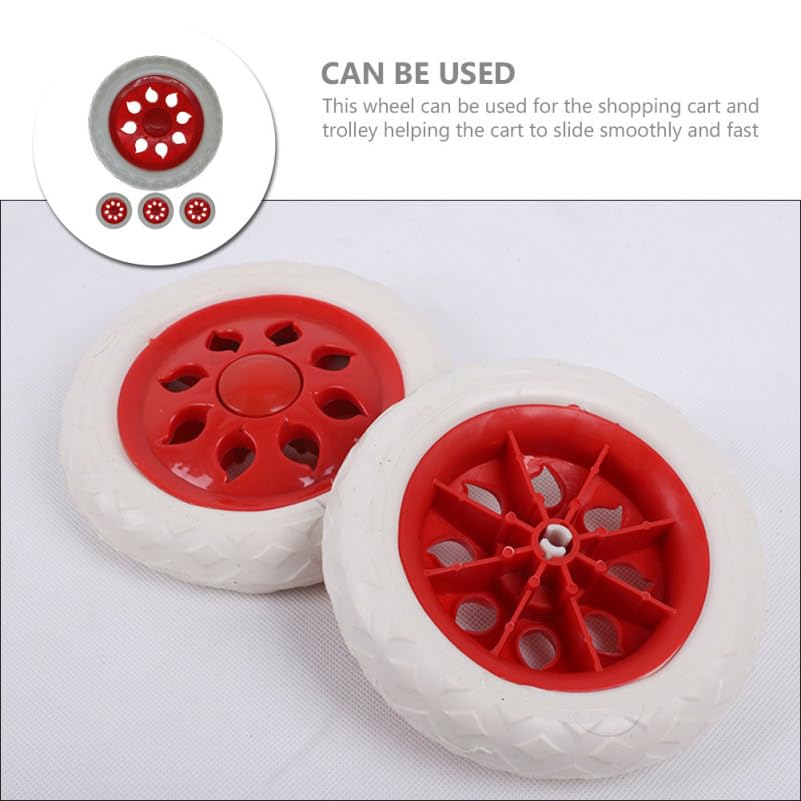 SHINEOFI 4 Pcs Replacement Trolley Wheels 6.30In Casters for Shopping Cart and Luggage Cart Accessories Durable Universal Caster Set for Smooth