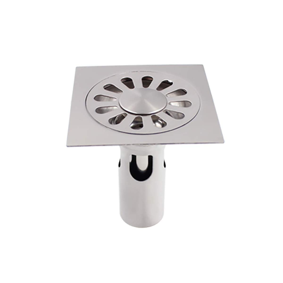 TopHomer Deep Water Floor Drain, 100 x 100mm Round Shower Strainer Stainless Steel Anti-odor Insert Floor Drain for Bathroom, Toilet and Kitchen