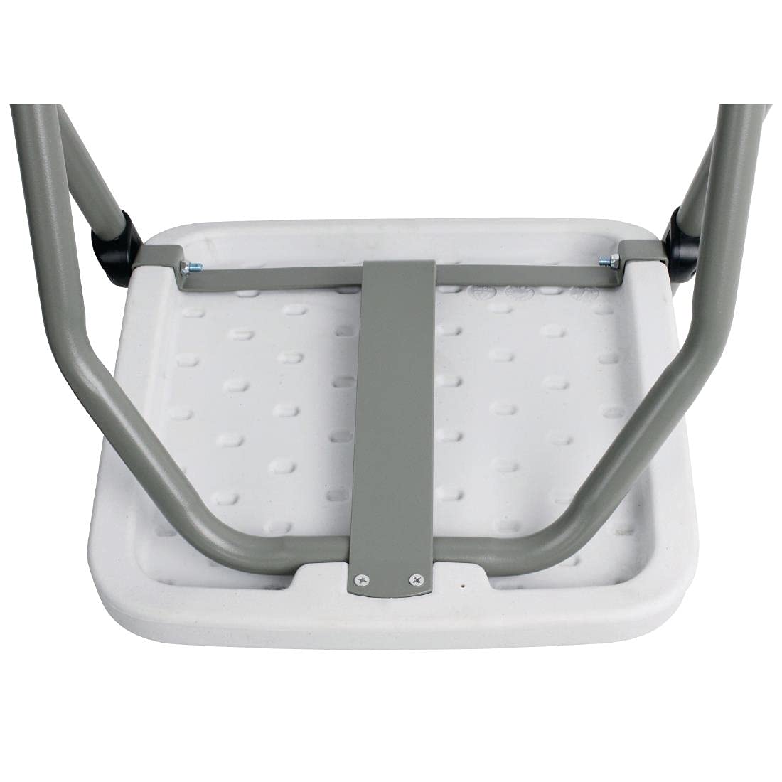 Bolero Folding High Stools Steel Frame Plastic Seat, Pack of 2, White