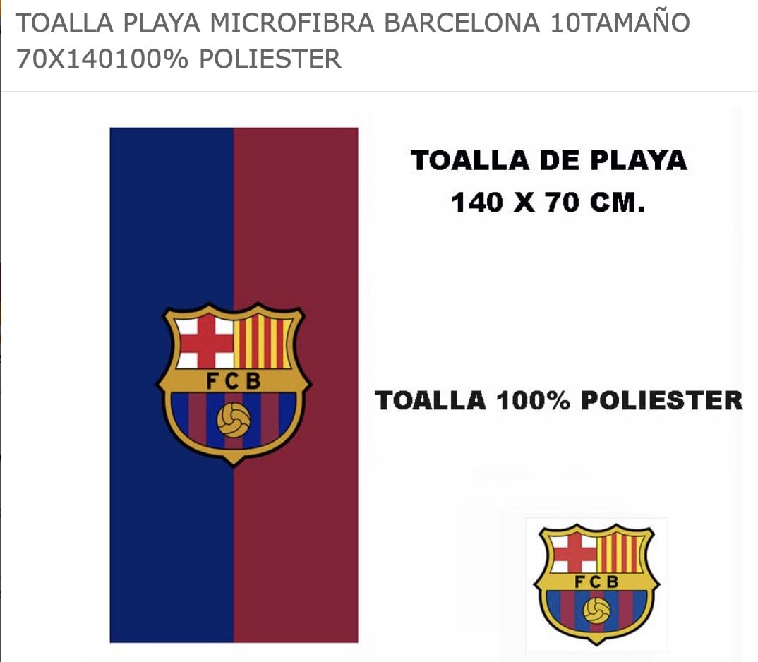 JYC CREATIVE - Highly Absorbent Sports Towel (70x140 cm - Quick-Dry Microfiber, for Barcelona Fans)