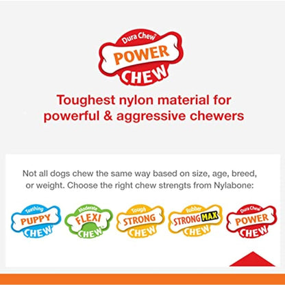 Nylabone Dura Chew Extreme Tough Dog Chew Toy Bone, Chicken Flavour Wishbone, S, for Dogs Up to 11 kg