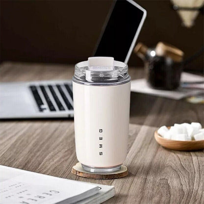 Smeg Coffee Mug Stainless Steel Travel Water Bottle Insulated Cup 8 Colors-White