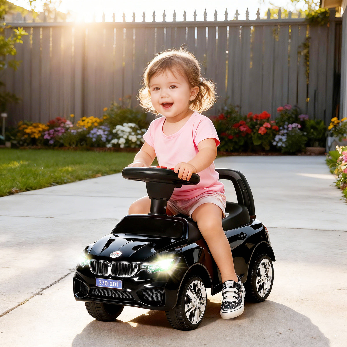 HOMCOM Ride on Car Baby Toddler Walker Foot to Floor Sliding Car Slider, Black