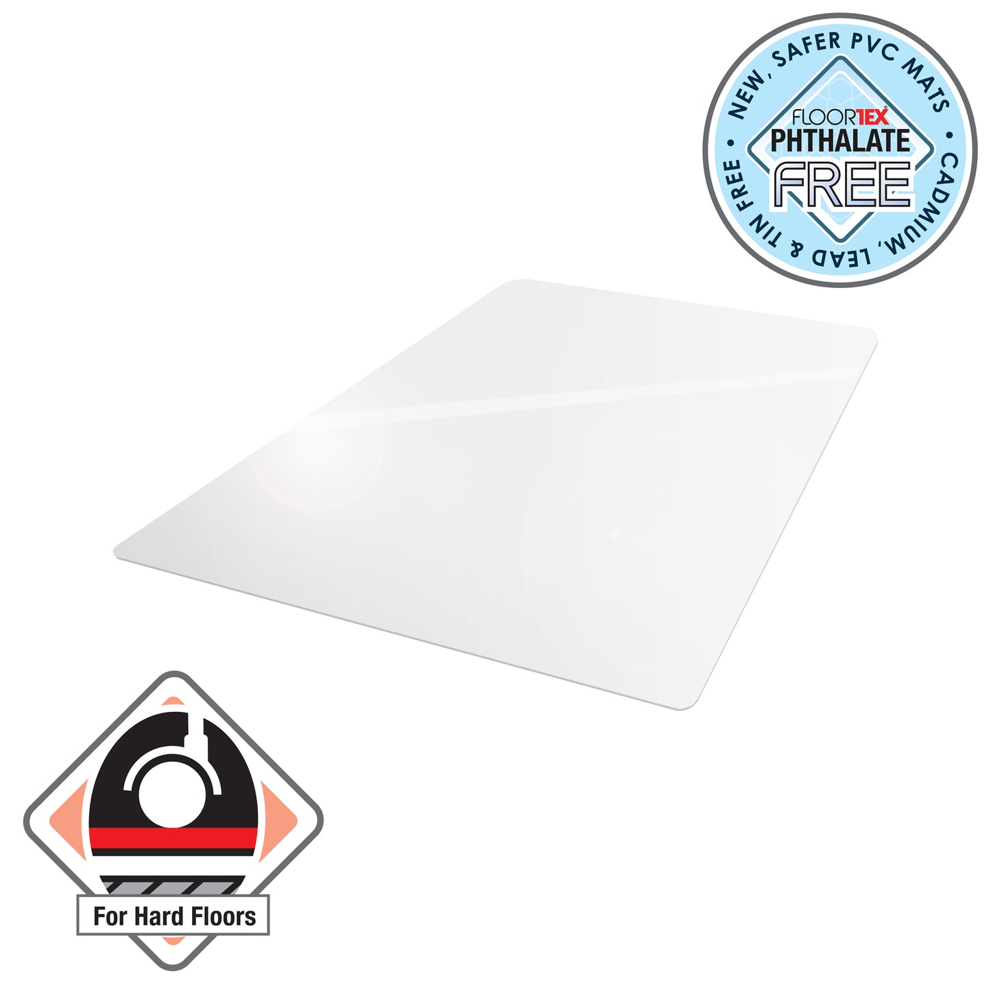 Advantagemat® Vinyl Rectangular Chair Mat for Hard Floor - 116 x 150cm