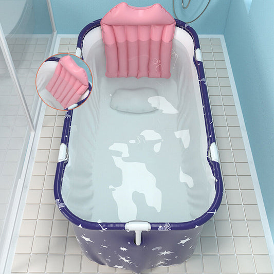 Portable Bathtub Folding Bath Tub Adult Kids Warm Home Spa Soaking Barrel PVC