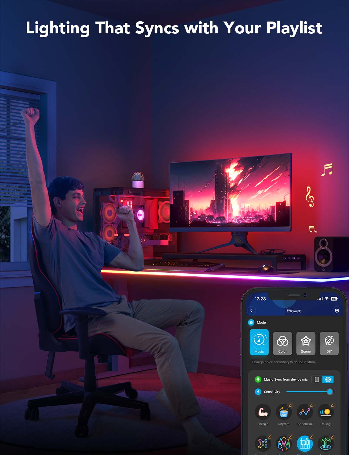 GOVEE GAMING TABLE NEON LIGHT 3M