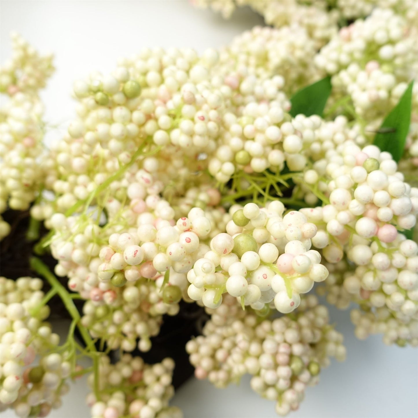 55cm Artificial Hanging White Berry Wreath