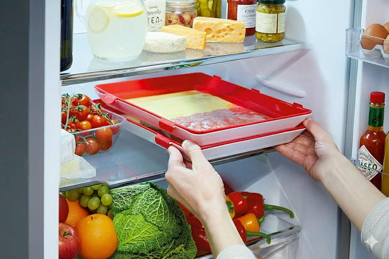 Stretch Lid Food Storage Tray Set of 2 A202178