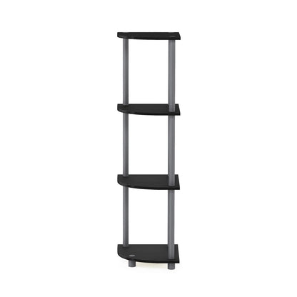 Furinno TURN-N-TUBE Corner Shelf, 4-Tier Corner Bookshelf, Display Storage
