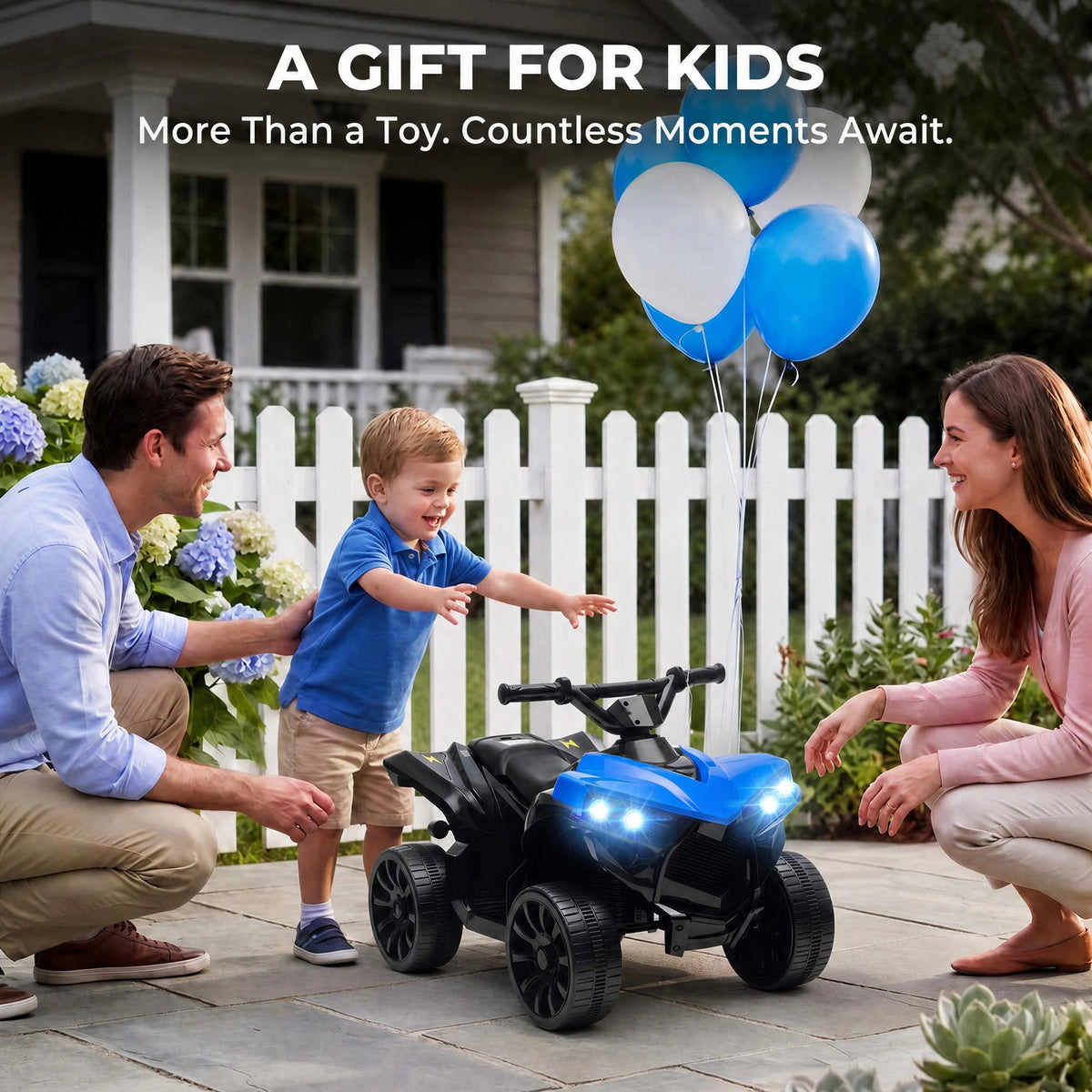 AIYAPLAY 6V Kids ATV, 4 Wheeler Electric Ride on Car with Music and LED