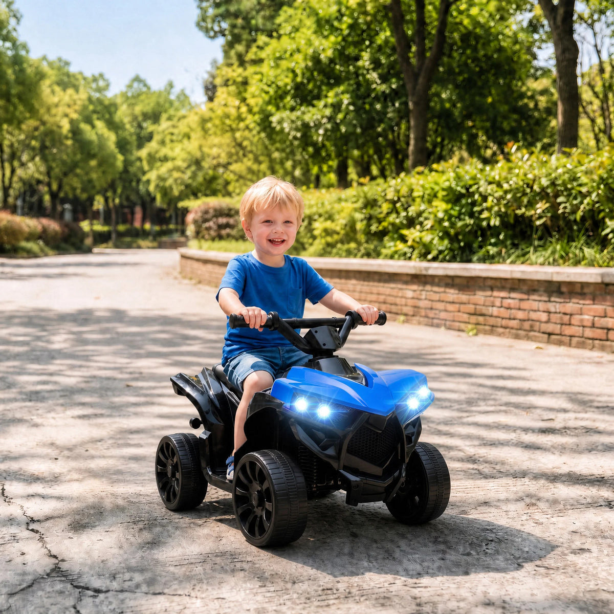 AIYAPLAY 6V Kids ATV, 4 Wheeler Electric Ride on Car with Music and LED