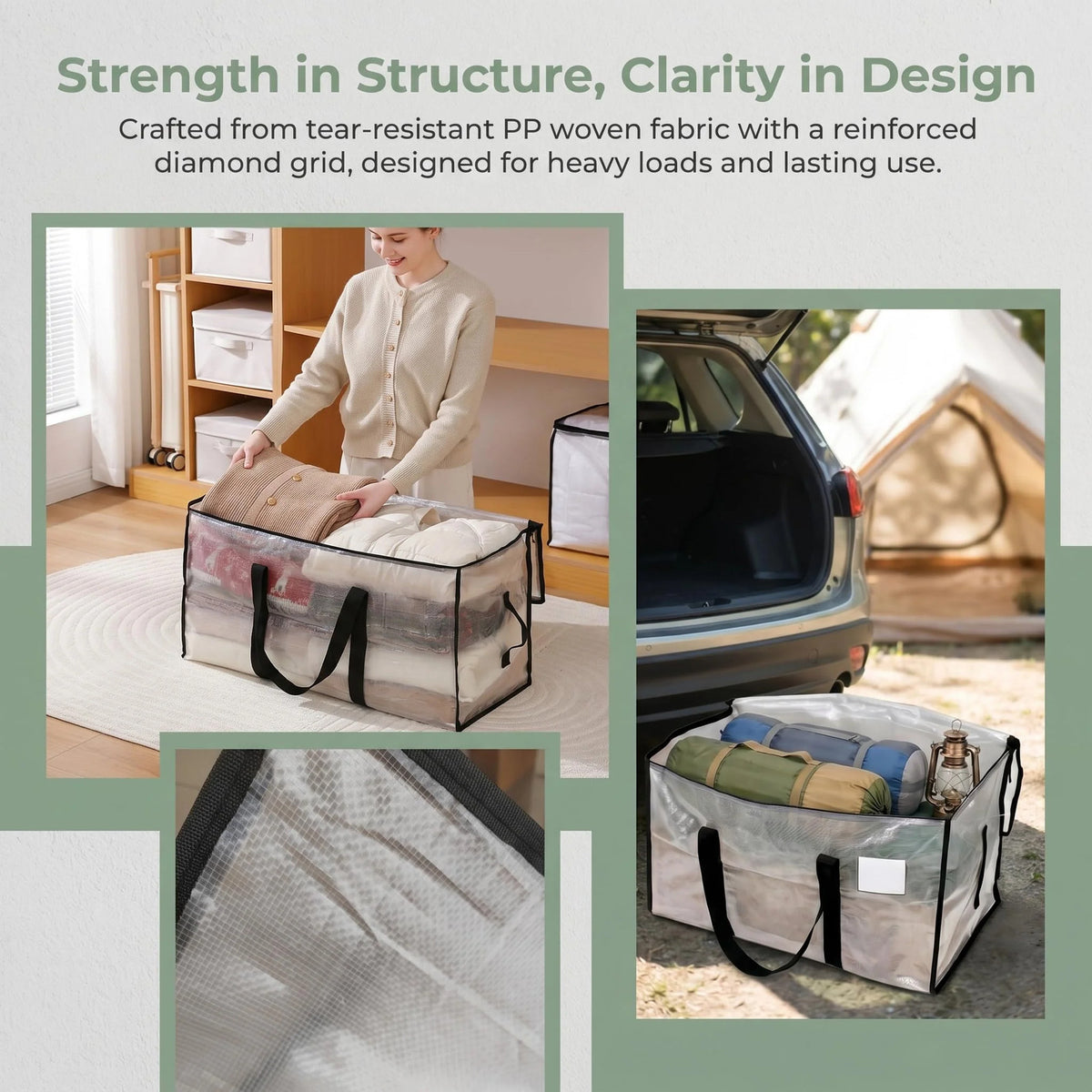 CNMTCCO Extra Large Moving Bags Heavy Duty, 90L Clothes Storage Bags with Zips